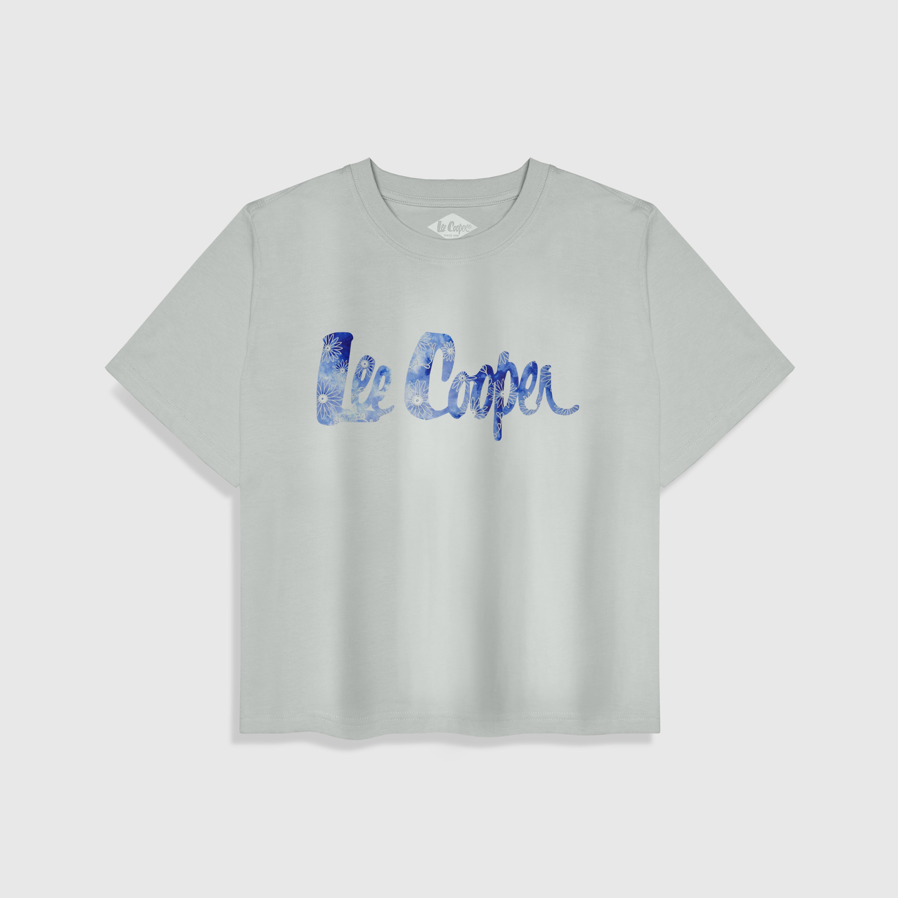 Lee Cooper T-Shirt Logotype Watercolor Women Light Grey