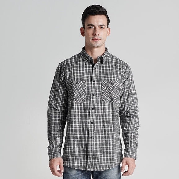 Lee Cooper Flannel Shirt RHYS Grey