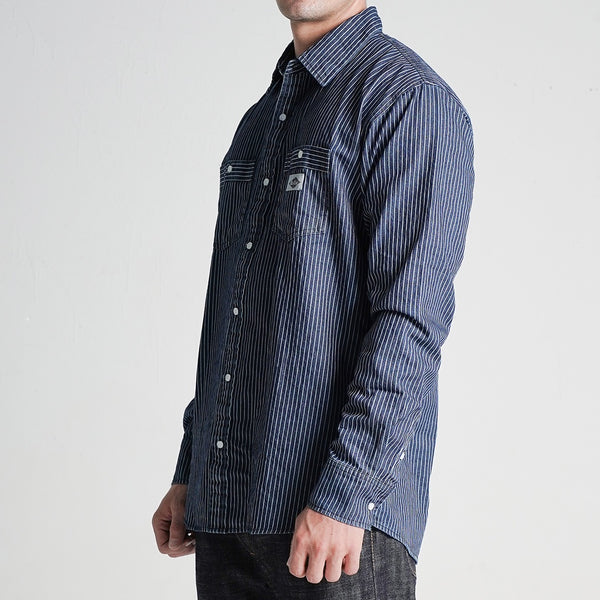 Lee Cooper Long Shirt Stripe Adler Dark Blue Stone