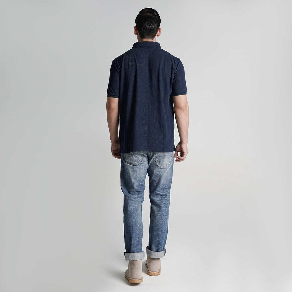 Lee Cooper Polo Shirt Logo Circular Navy