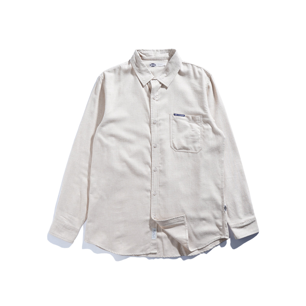 Lee Cooper Long Shirt Callum Plain Cream