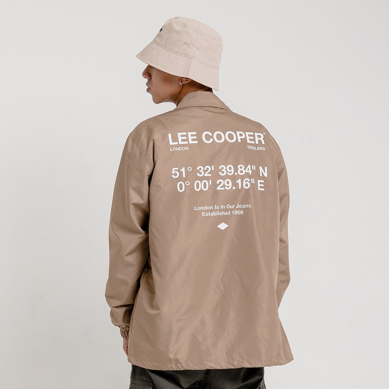 Lee Cooper Coach Jacket Brand Logotype Beige