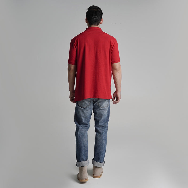 Lee Cooper Polo Shirt Logo Circular Red