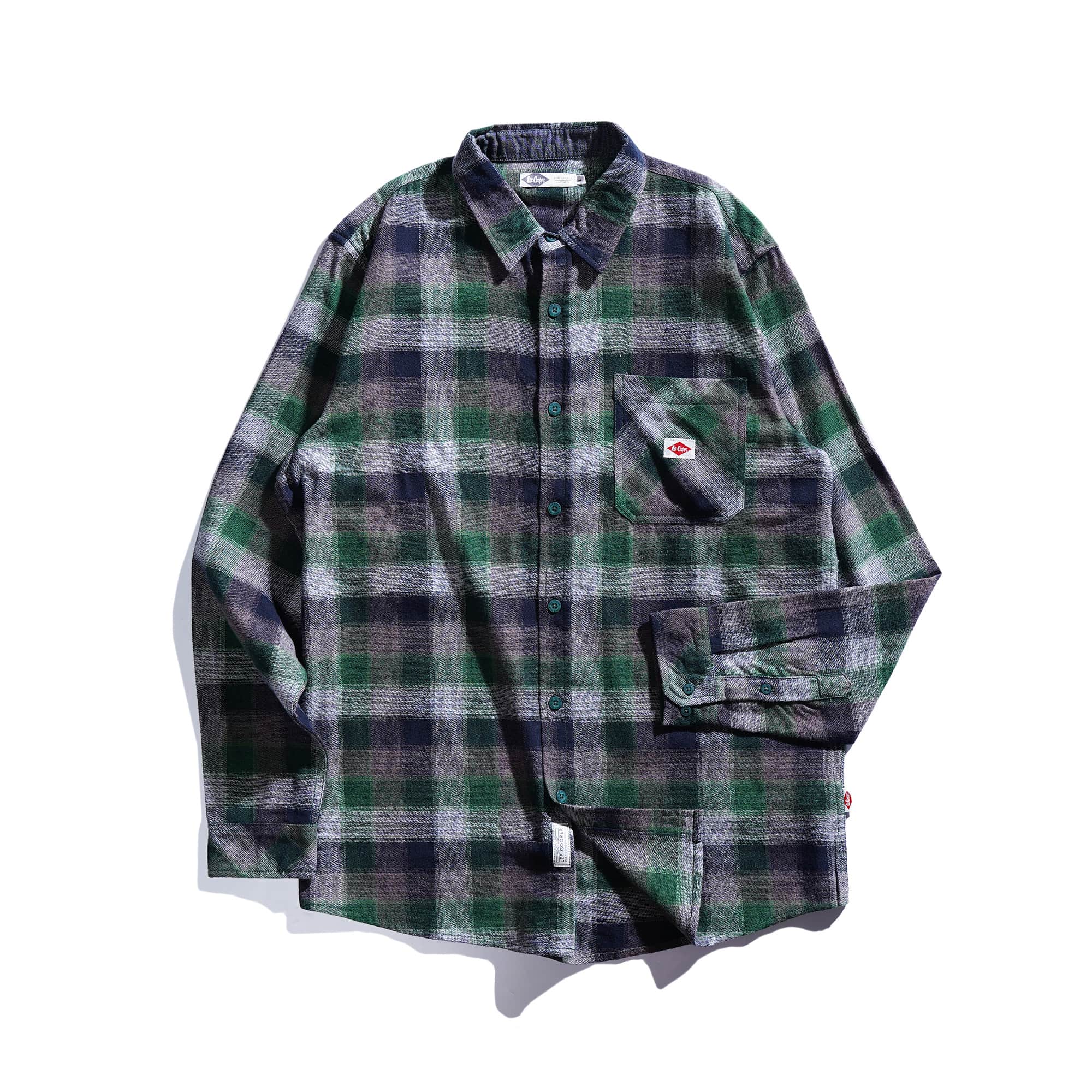 Lee Cooper Long Shirt Flannel Riley Olive