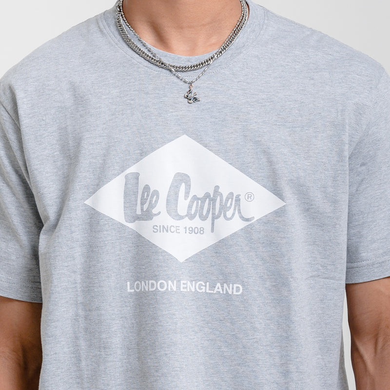 Lee Cooper T-shirt Logo Diamond White Melange