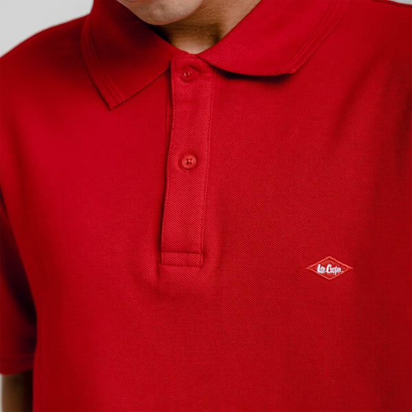 Lee Cooper Polo Shirt Logo Type Red