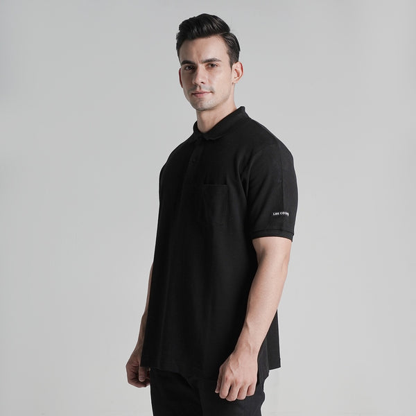 Lee Cooper Polo Shirt Pocket Black