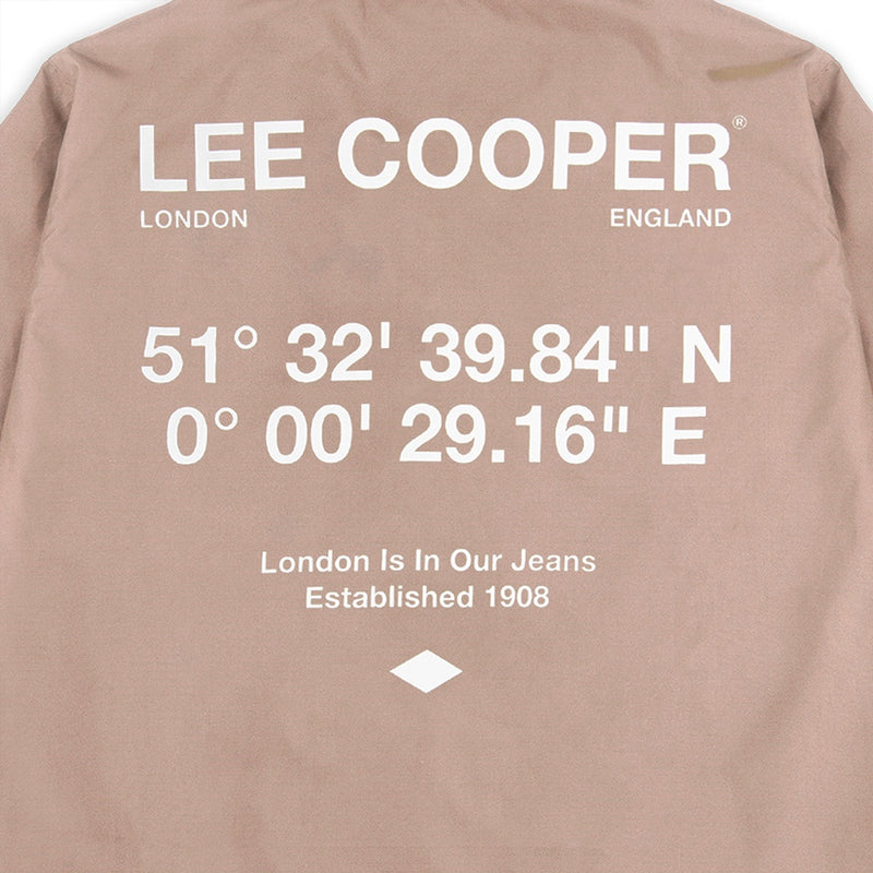 Lee Cooper Coach Jacket Brand Logotype Beige