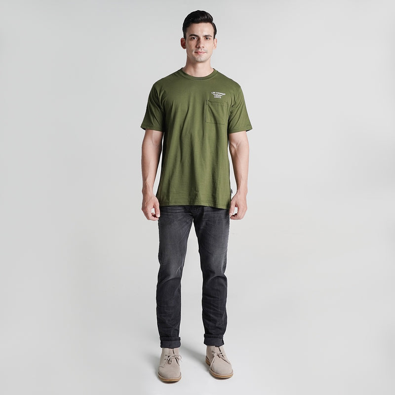 Lee Cooper T-Shirt Coordinate Pocket Green Army