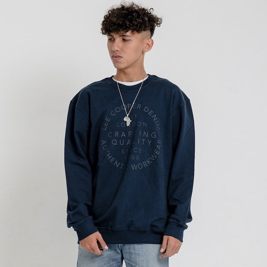 Lee Cooper Sweatshirt Crewneck Crafting Quality Navy