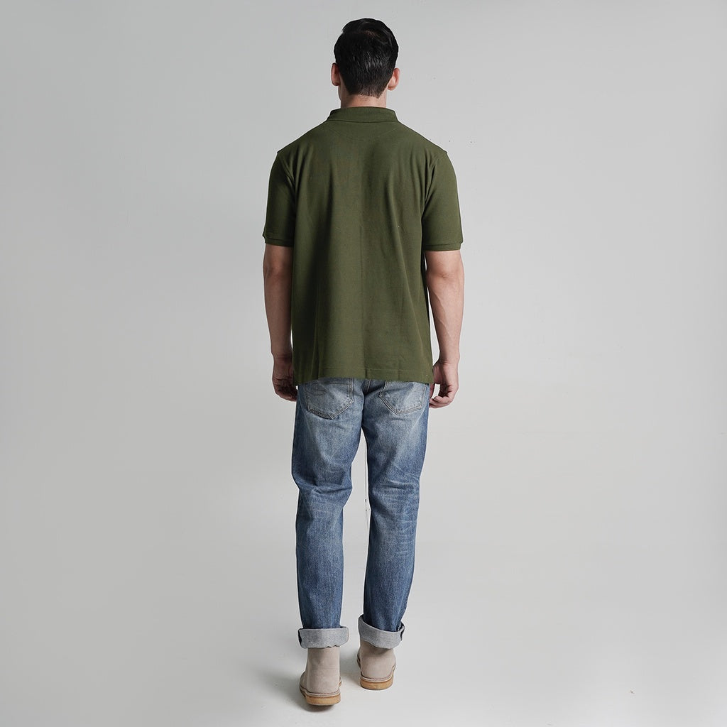Lee Cooper Polo Shirt Logo Circular Olive