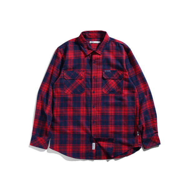 Lee Cooper Long Shirt Flannel Aldred Red