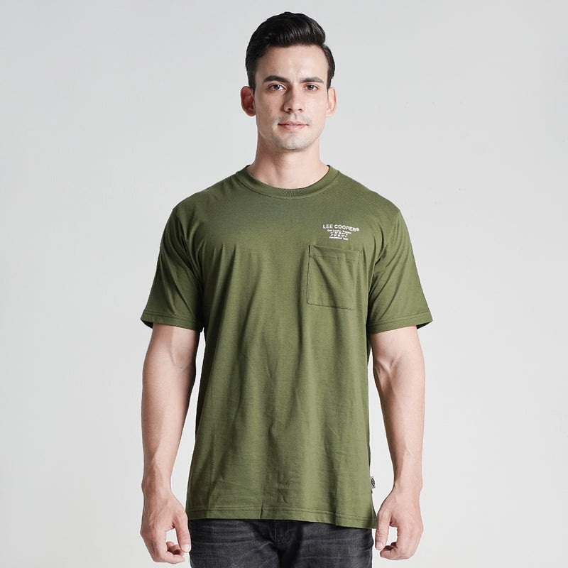 Lee Cooper T-Shirt Coordinate Pocket Green Army