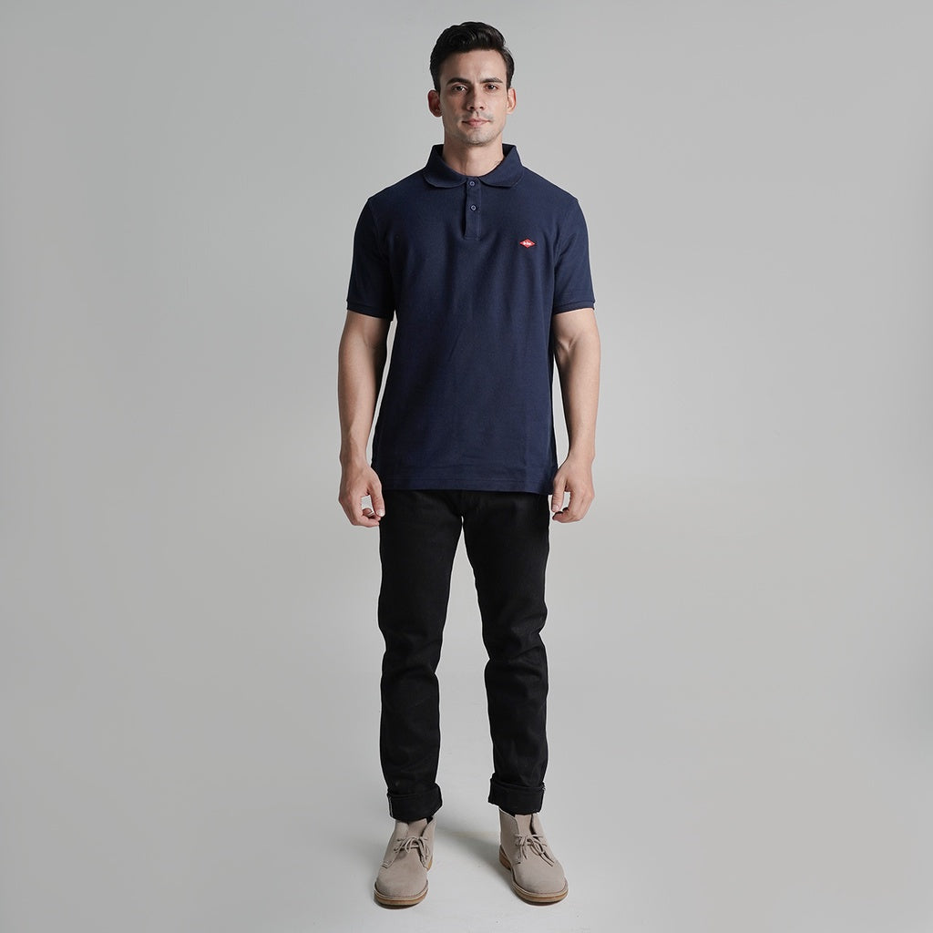 Lee Cooper Polo Shirt Logo Type Navy