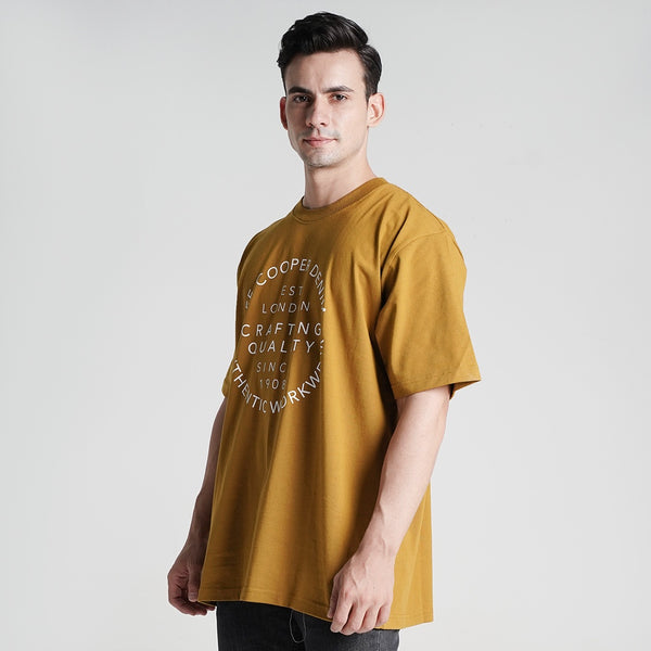 Lee Cooper T-shirt Oversized Crafting Quality Mustard