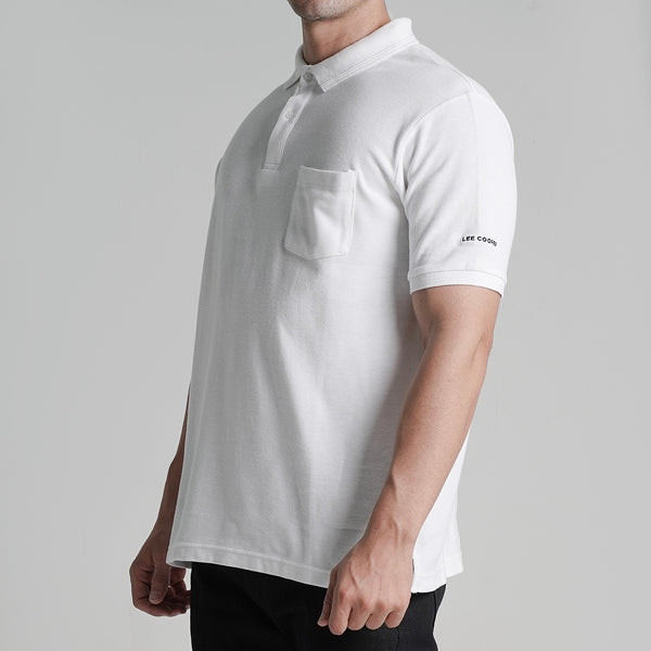 Lee Cooper Polo Shirt Pocket White