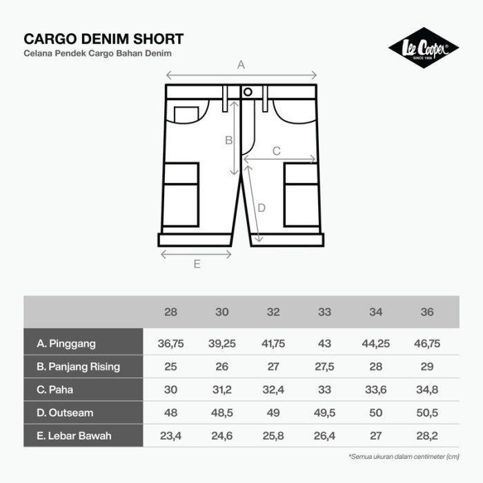 Lee Cooper Jeans Short Cargo Worn Medium Blue