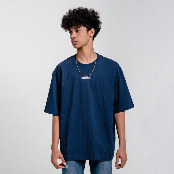 Lee Cooper T-shirt Oversized Box Logo Loose Navy