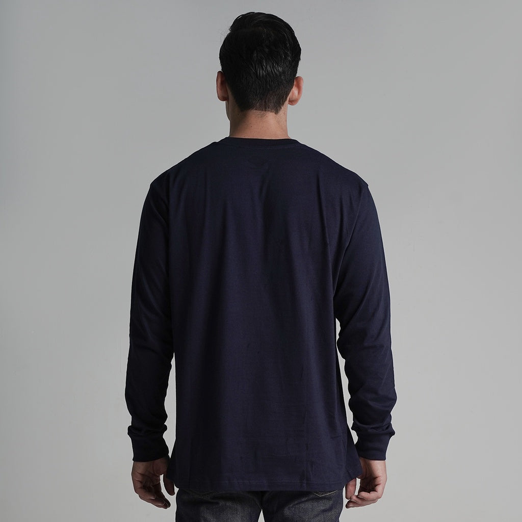 Lee Cooper Longsleeve T-shirt Stripe Pocket Navy