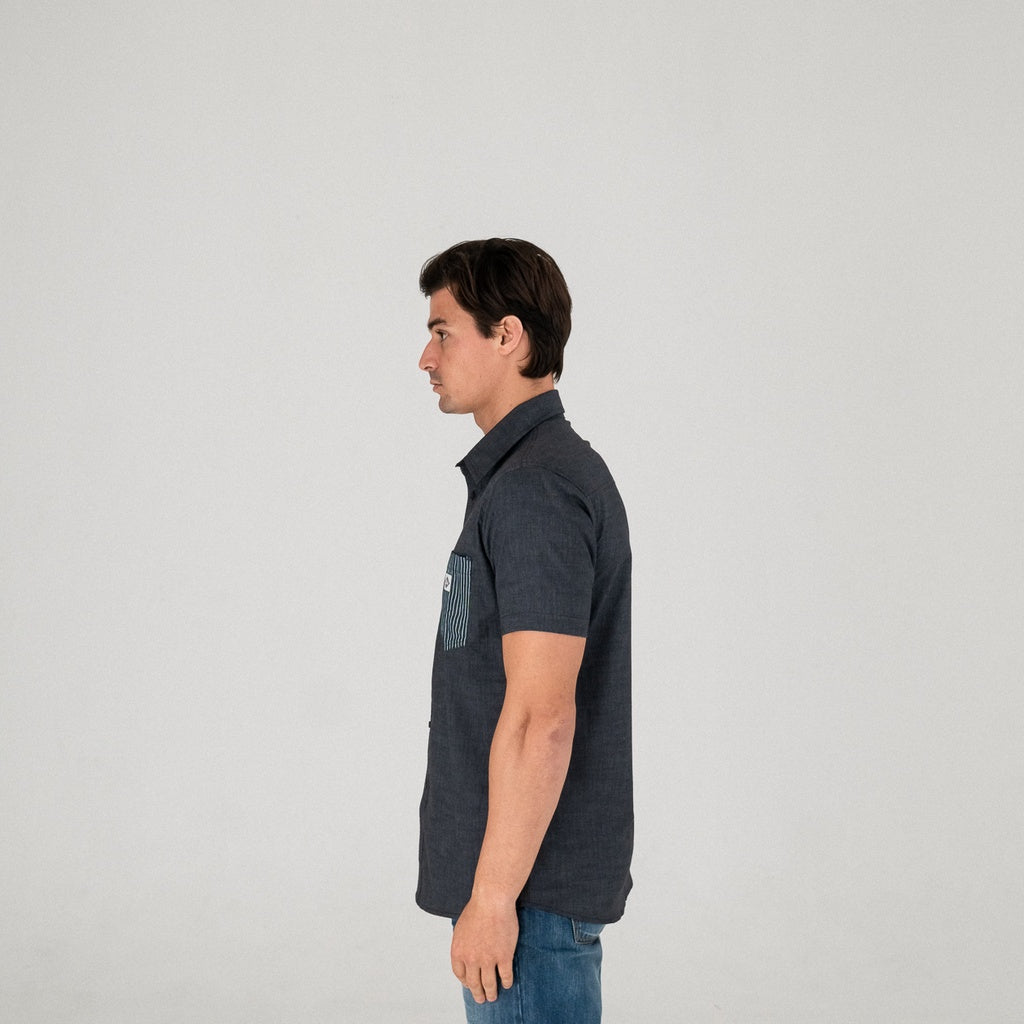 Lee Coper Short Sleeve Stripe Pocket Black
