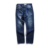 Lee Cooper Tapered Fit Jeans Arthur Repaired Medium Blue