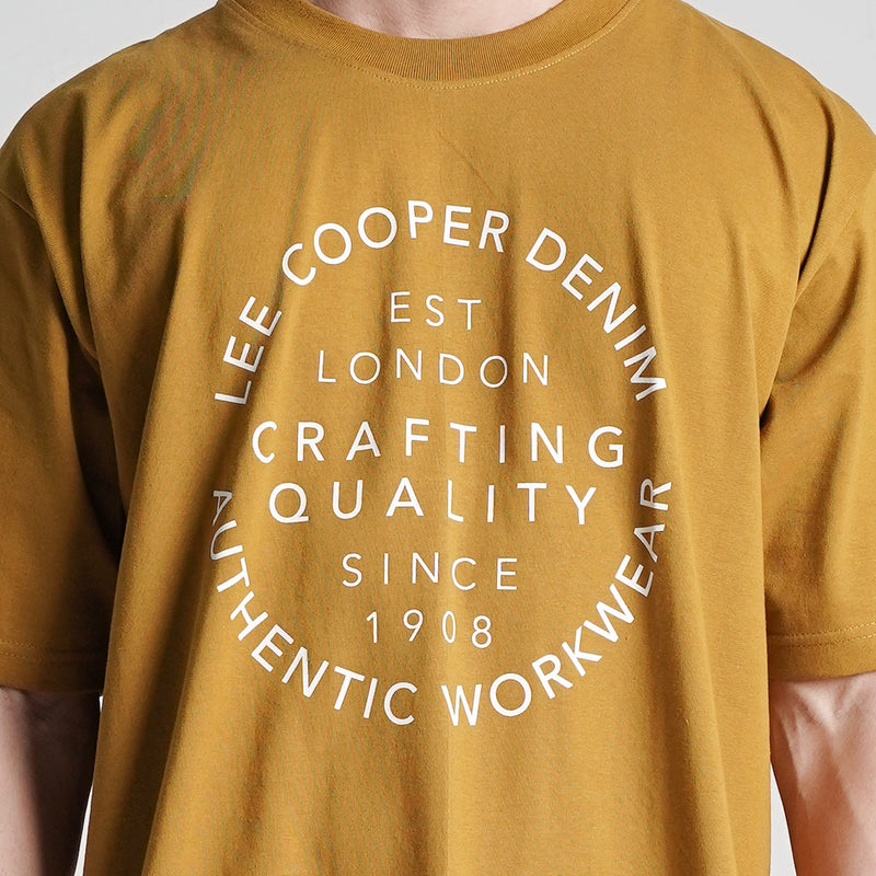 Lee Cooper T-shirt Oversized Crafting Quality Mustard
