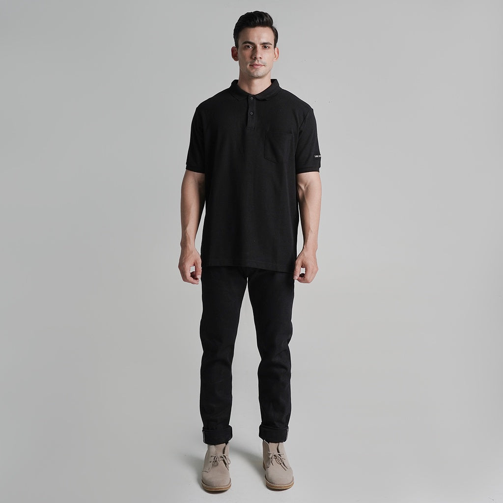 Lee Cooper Polo Shirt Pocket Black