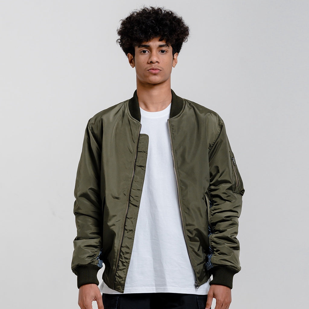 Lee Cooper Jaket Pria - Bomber Jacket Halden Olive