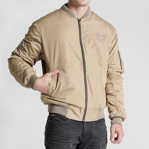 Lee Cooper Jaket Pria - Bomber Jacket Singular Patch Khaki