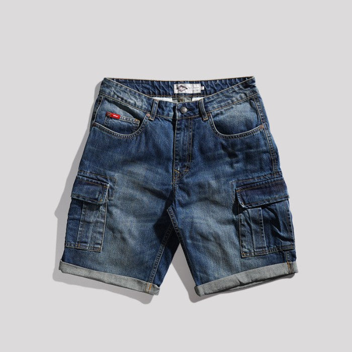 Lee Cooper Jeans Short Cargo Worn Medium Blue
