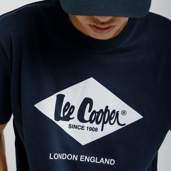 Lee Cooper  T-shirt Logo Diamond White Navy