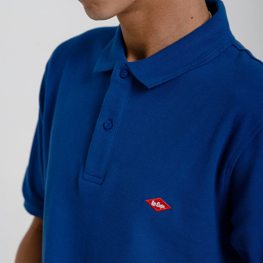 Lee Cooper Polo Shirt Logo Type Blue