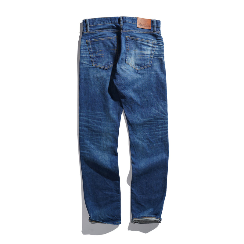 Lee Cooper Tappered Fit Jeans Selvedge Arthur Repaired Medium Blue