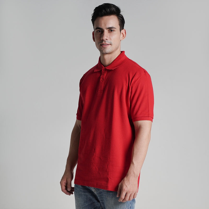 Lee Cooper Polo Shirt Logo Circular Red