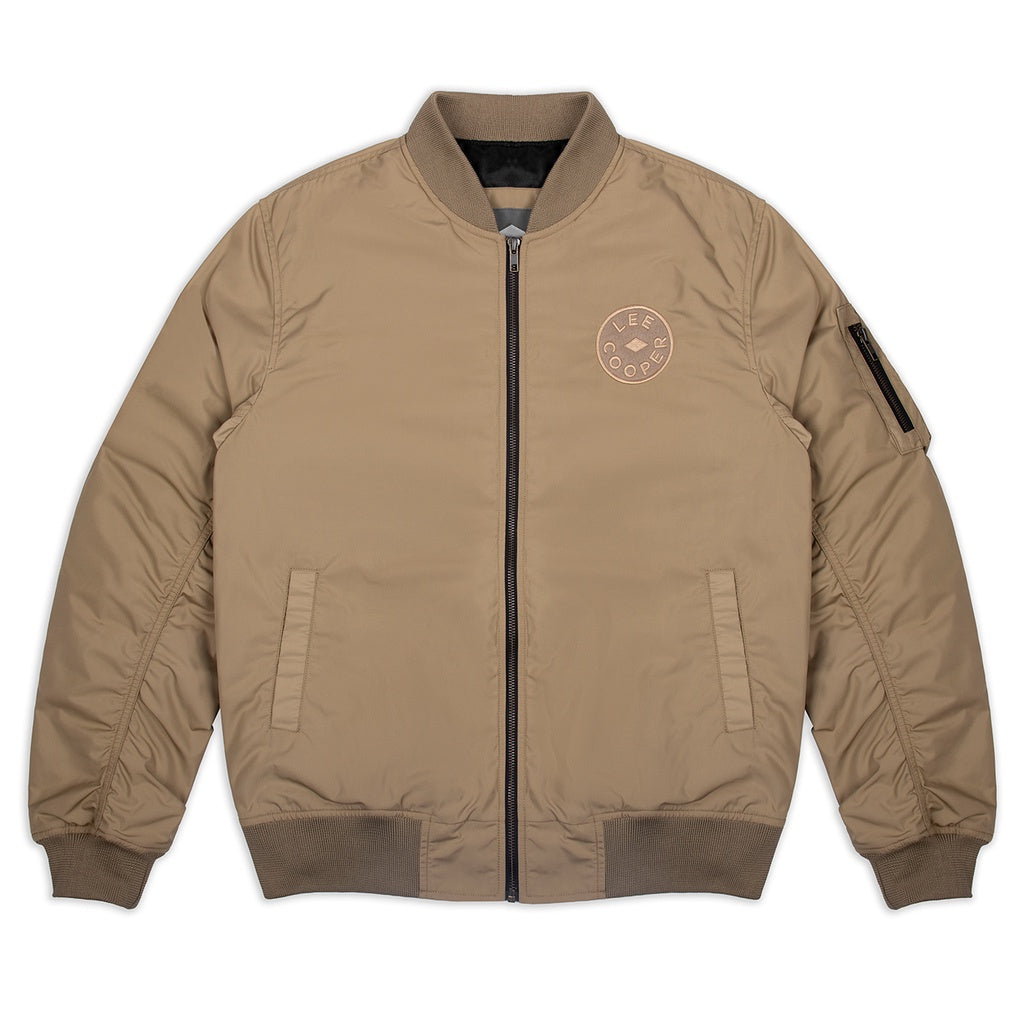 Lee Cooper Jaket Pria - Bomber Jacket Singular Patch Khaki