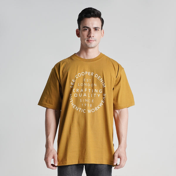 Lee Cooper T-shirt Oversized Crafting Quality Mustard