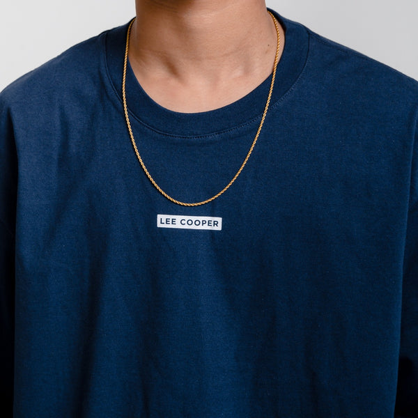 Lee Cooper T-shirt Oversized Box Logo Loose Navy