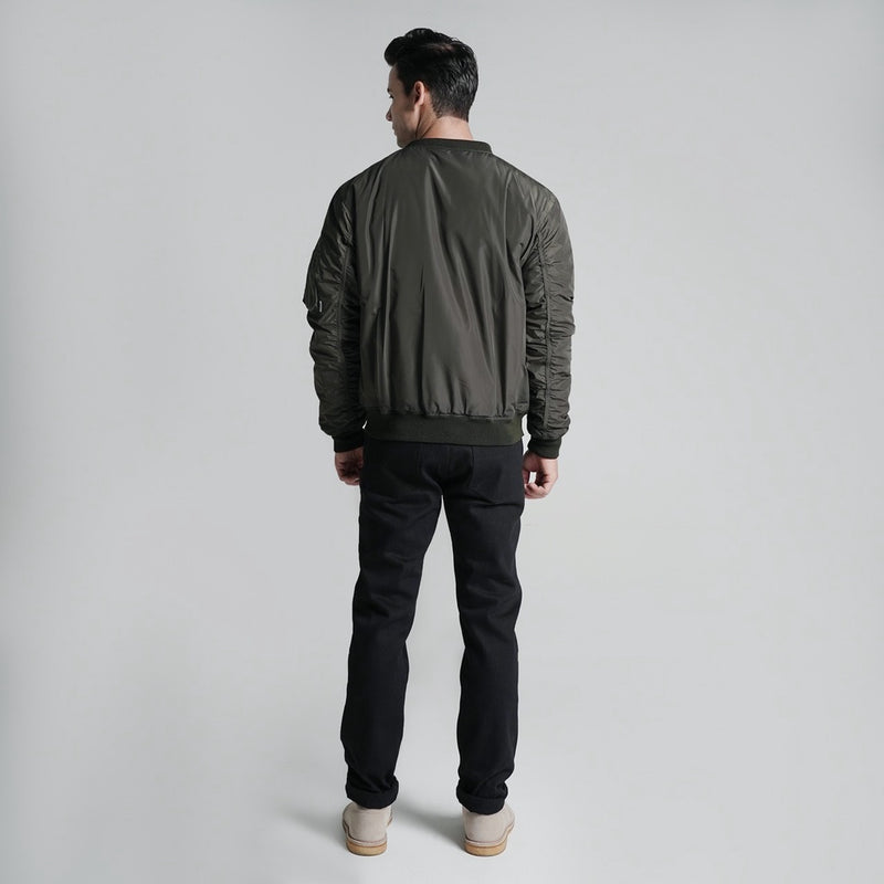 Lee Cooper Jaket Pria Bomber Jacket Singular Patch Olive