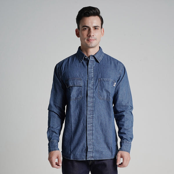 Lee Cooper Long Shirt Reece Dark Blue Stone