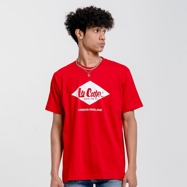 Lee Cooper T-shirt Logo Diamond White Red