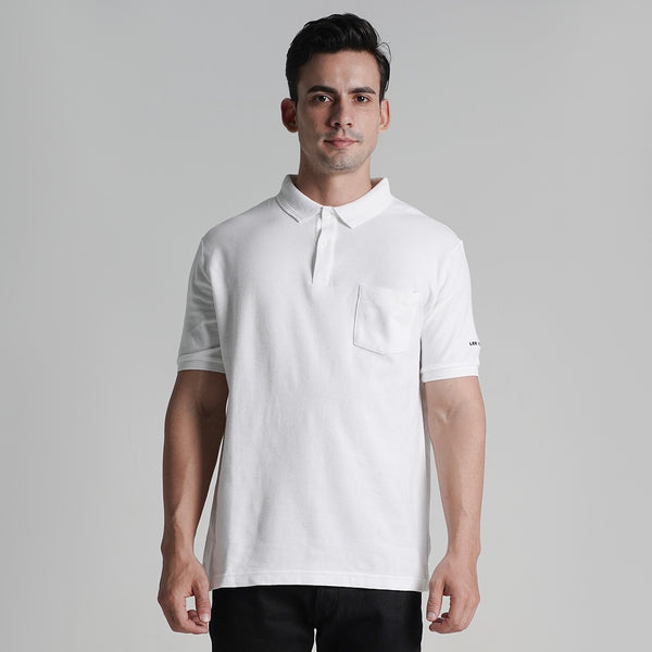 Lee Cooper Polo Shirt Pocket White