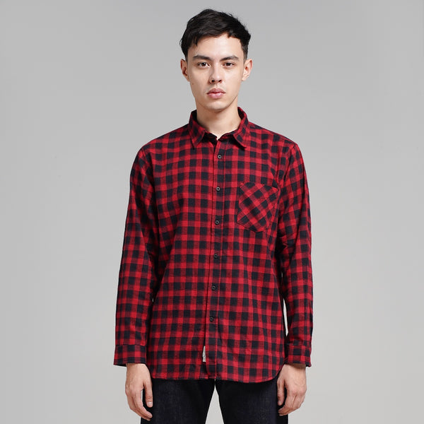 Lee Cooper Flannel Shirt Callum Red