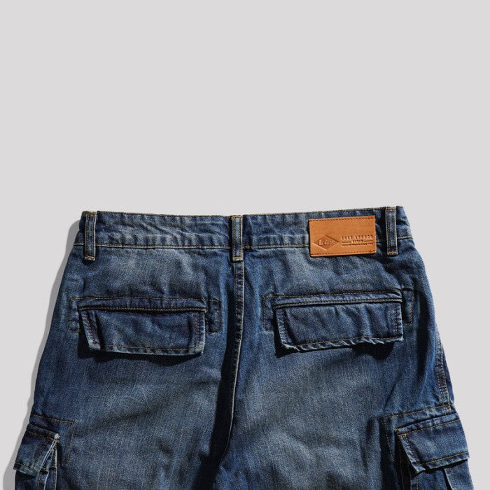 Lee Cooper Jeans Short Cargo Worn Medium Blue