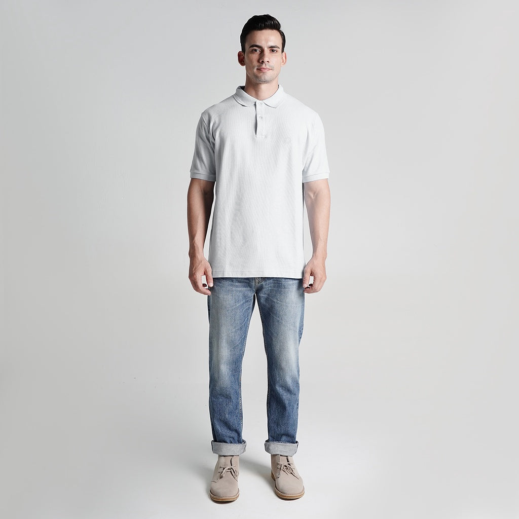 Lee Cooper Polo Shirt Logo Circular Off White