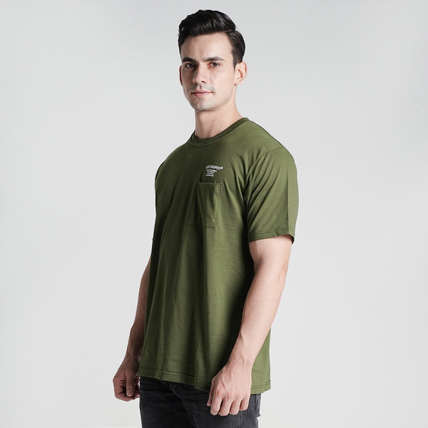 Lee Cooper T-Shirt Coordinate Pocket Green Army