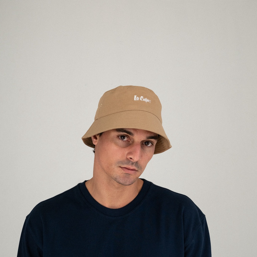 Lee Cooper Hat Bucket Logotype Khaki