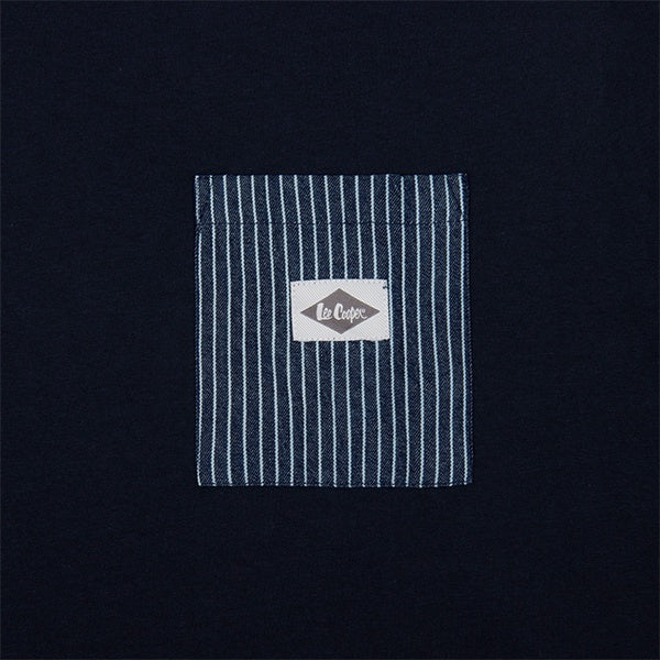 Lee Cooper Longsleeve T-shirt Stripe Pocket Navy