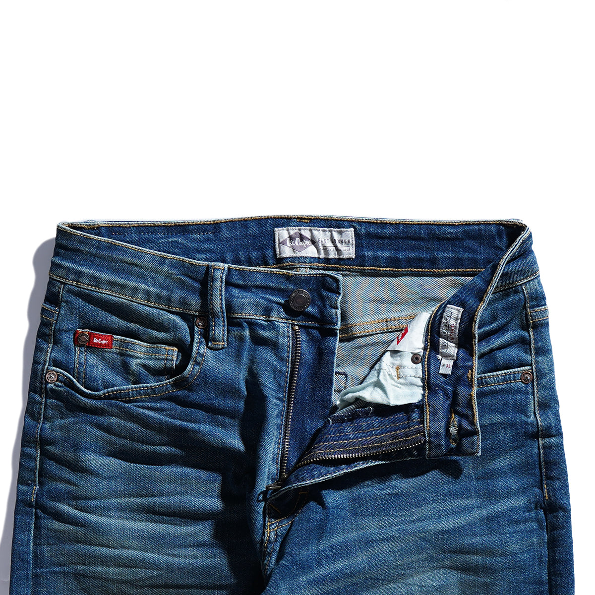 Lee Cooper Tapered Fit Jeans Arthur Worn Medium Blue Ocean