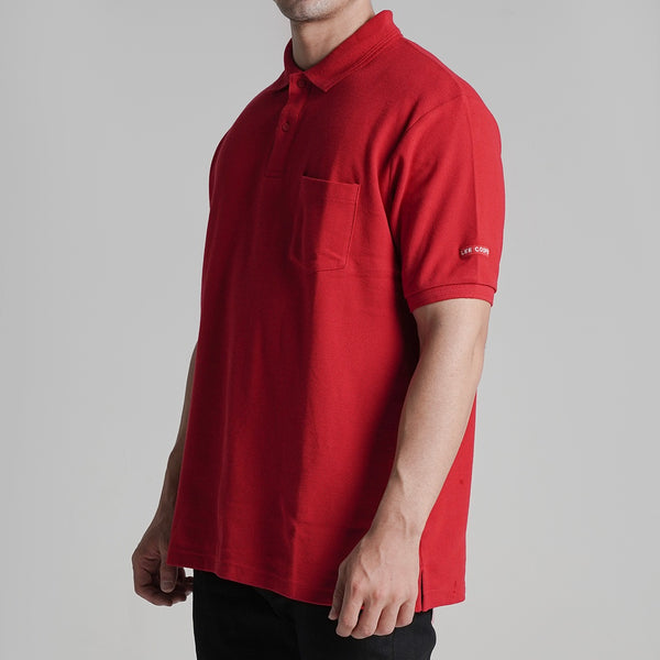 Lee Cooper Polo Shirt Pocket Red