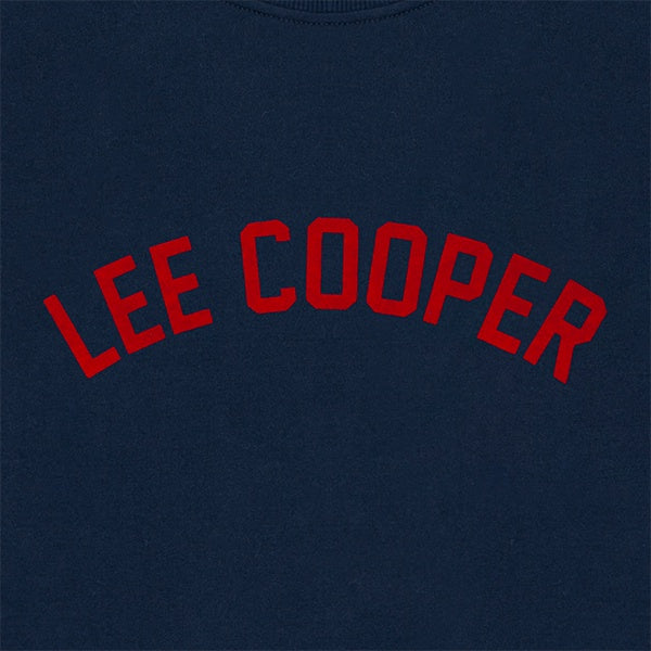 Lee Cooper Sweatshirt Crewneck Varsity Logo Type Navy